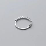 Real 925 Sterling Silver Crown Slim Ring 14K Plated