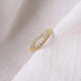 Real 925 Sterling Silver Crown Slim Ring 14K Plated
