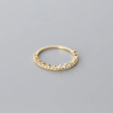 Real 925 Sterling Silver Crown Slim Ring 14K Plated