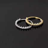 Real 925 Sterling Silver Crown Slim Ring 14K Plated