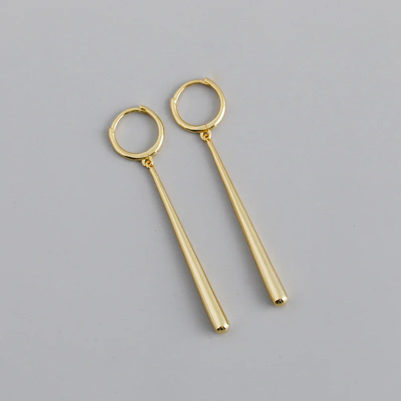 925 Silver Long Drop Earrings Punk Rock Exaggerated Drop-shaped Earrings