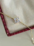 925 Silver Mini Four Zircon Flower Bracelet Party Jewelry