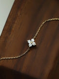 925 Silver Mini Four Zircon Flower Bracelet Party Jewelry