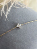925 Silver Mini Four Zircon Flower Bracelet Party Jewelry
