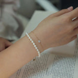 925 Silver Mini Four Zircon Flower Bracelet Party Jewelry