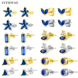 925 Sterling Silver Dark Zircon Stud Earrings