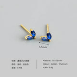 925 Sterling Silver Dark Zircon Stud Earrings