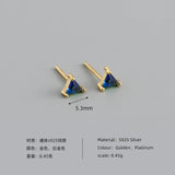 925 Sterling Silver Dark Zircon Stud Earrings