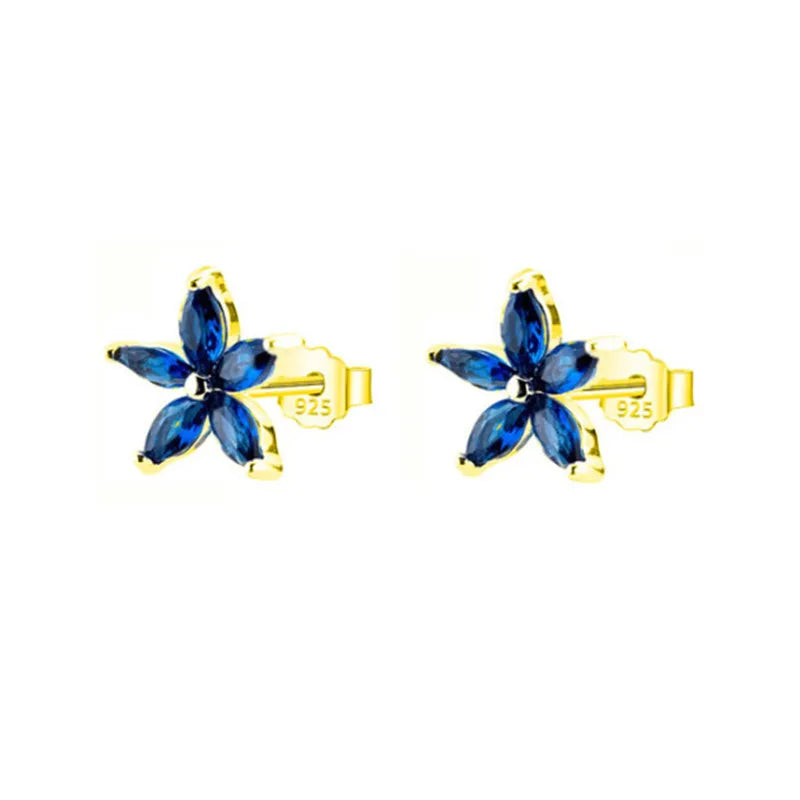 925 Sterling Silver Dark Zircon Stud Earrings