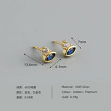 925 Sterling Silver Dark Zircon Stud Earrings