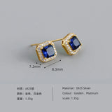 925 Sterling Silver Dark Zircon Stud Earrings