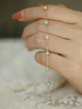 925 Silver Opal Bracelet 18k Plated Women Retro Jewelry