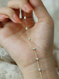 925 Silver Opal Bracelet 18k Plated Women Retro Jewelry