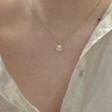 925 Sterling Silver Shell Pendant Necklace Freshwater Pearl Chain Jewelry