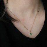 14K Plated 925 Sterling Silver Green/White Zircon Pendant Necklace