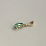 14K Plated 925 Sterling Silver Green/White Zircon Pendant Necklace