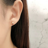 925 Silver Small Fresh Marquise-shaped Stud Earrings Multicolor