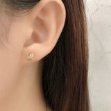 925 Silver Small Fresh Marquise-shaped Stud Earrings Multicolor