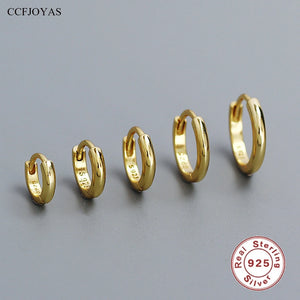 925 Silver Hoop Earrings Unisex 18k Plated Circle Earrings Jewelry
