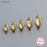 925 Silver Hoop Earrings Unisex 18k Plated Circle Earrings Jewelry