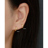 925 Silver Hoop Earrings Unisex 18k Plated Circle Earrings Jewelry