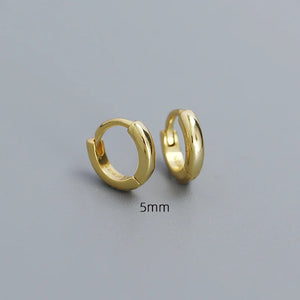 925 Silver Hoop Earrings Unisex 18k Plated Circle Earrings Jewelry