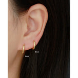 925 Silver Hoop Earrings Unisex 18k Plated Circle Earrings Jewelry