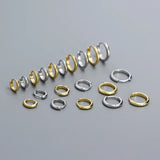 925 Silver Hoop Earrings Unisex 18k Plated Circle Earrings Jewelry