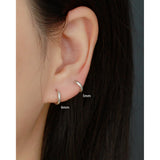 925 Silver Hoop Earrings Unisex 18k Plated Circle Earrings Jewelry