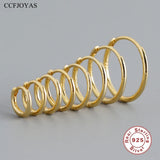 925 Sterling Silver Hoop Earrings Multiple Sizes Plain Hoop