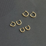925 Silver U-shaped Zircon Hoop Earrings Fine Jewelry