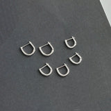 925 Silver U-shaped Zircon Hoop Earrings Fine Jewelry