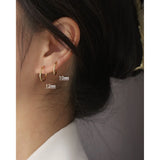 925 Silver Geometric Round Hoop Earrings Nose Ring