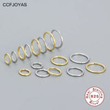 925 Silver Geometric Round Hoop Earrings Nose Ring