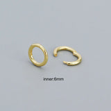 925 Silver Geometric Round Hoop Earrings Nose Ring