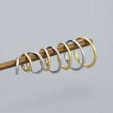 925 Silver Geometric Round Hoop Earrings Nose Ring