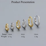 925 Silver Irregular Hoop Earrings for Women Stacked Wedding Party Jewelry