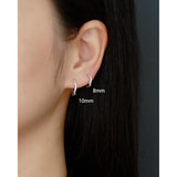 925 Silver Irregular Hoop Earrings for Women Stacked Wedding Party Jewelry