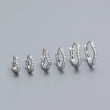 925 Silver Irregular Hoop Earrings for Women Stacked Wedding Party Jewelry