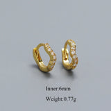 925 Silver Irregular Hoop Earrings for Women Stacked Wedding Party Jewelry