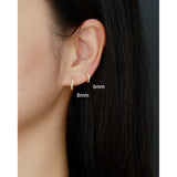 925 Silver Irregular Hoop Earrings for Women Stacked Wedding Party Jewelry