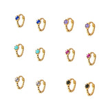 7mm Mini 925 Sterling Silver Small Hoop Earrings Women CZ Round Earrings