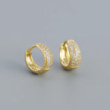 925 Silver Zircon Small Hoop Earrings Punk Rock Style Fine Jewelry