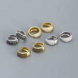 925 Silver Zircon Small Hoop Earrings Punk Rock Style Fine Jewelry