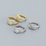 925 Sterling Silver Punk Snake Shaped Small Hoop Earrings for Women