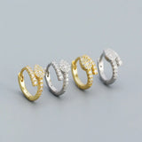 925 Sterling Silver Punk Snake Shaped Small Hoop Earrings for Women