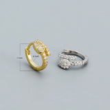 925 Sterling Silver Punk Snake Shaped Small Hoop Earrings for Women