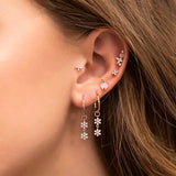925 Silver Tropical Fruit Stud Earrings Set, 12 Styles Zircon Earrings
