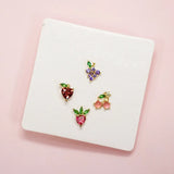 925 Silver Tropical Fruit Stud Earrings Set, 12 Styles Zircon Earrings