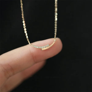 925 Silver Crystal Pendant Chain Necklace Women
